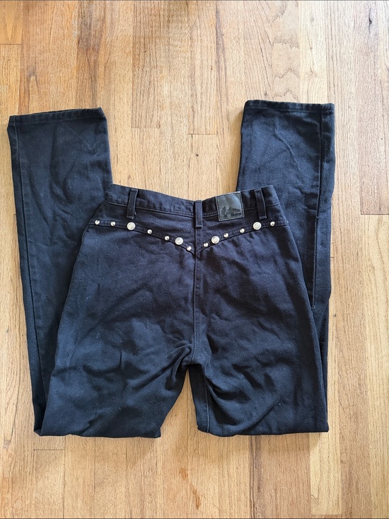 Rockies Denim - Vintage Western Rockies Studded High Rise Bareback Jeans Black Waist 26”
